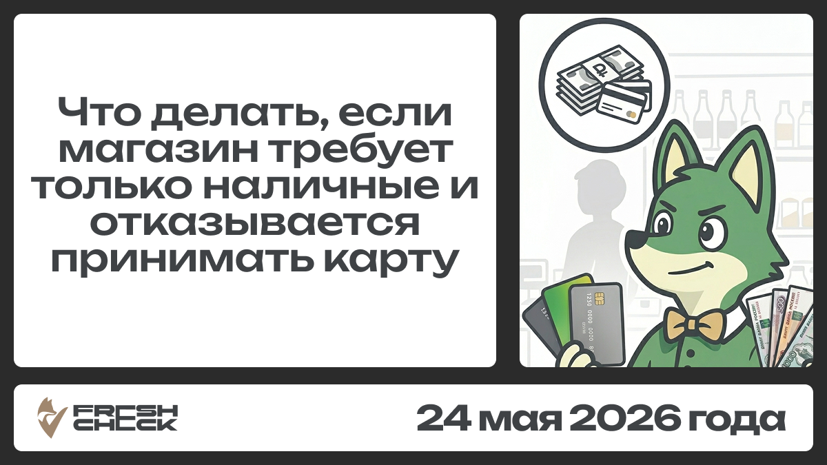 Что делать, если магазин требует только наличные и отказывается принимать карту обложка